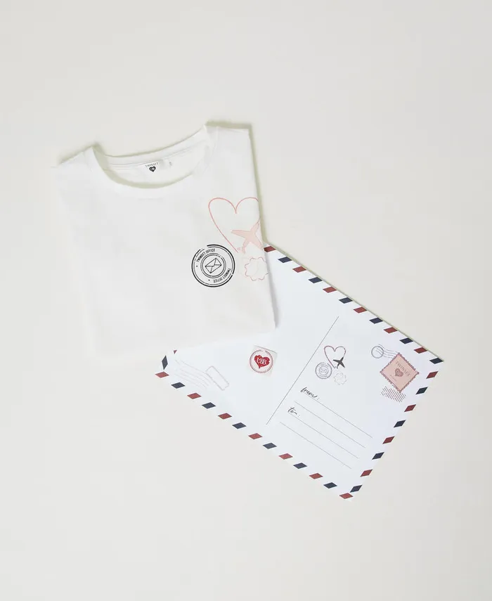 Twinset Regular Fit TShirt With Glitter Print Mother Of Pearl Women TShirts And Tops Twinset Regular Fit TShirt With Glitter Print Mother Of Pearl Women TShirts And Tops