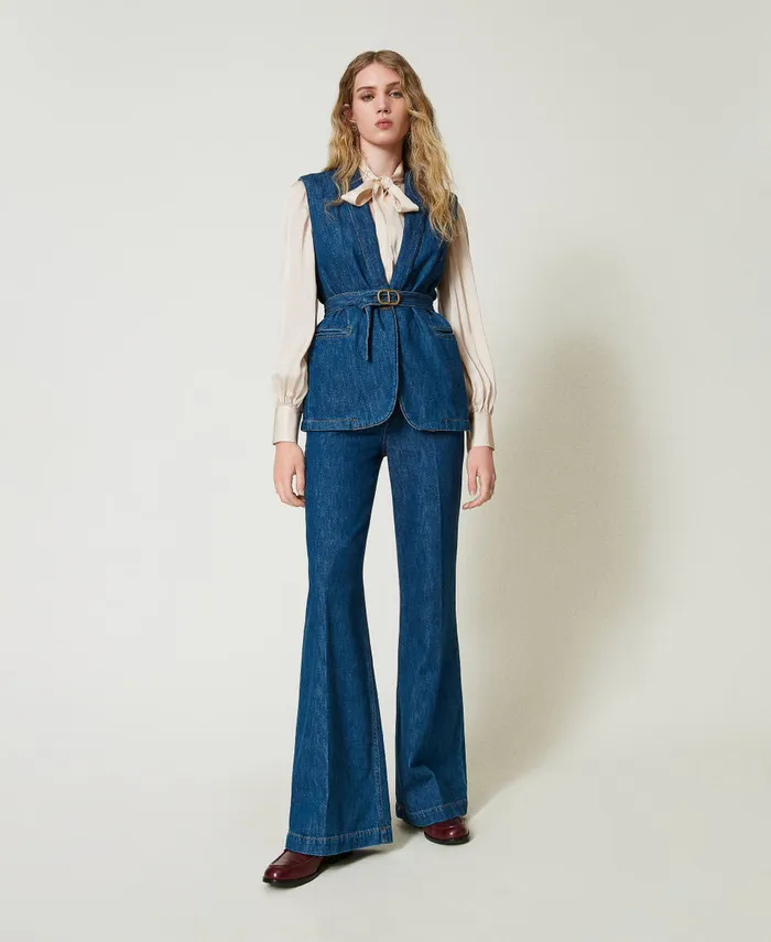 Twinset Sartorial Wide Leg Jeans Denim Women Jeans