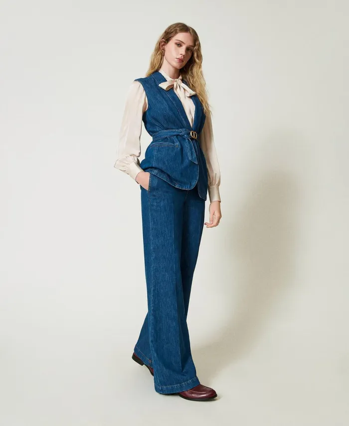 Twinset Sartorial Wide Leg Jeans Denim Women Jeans