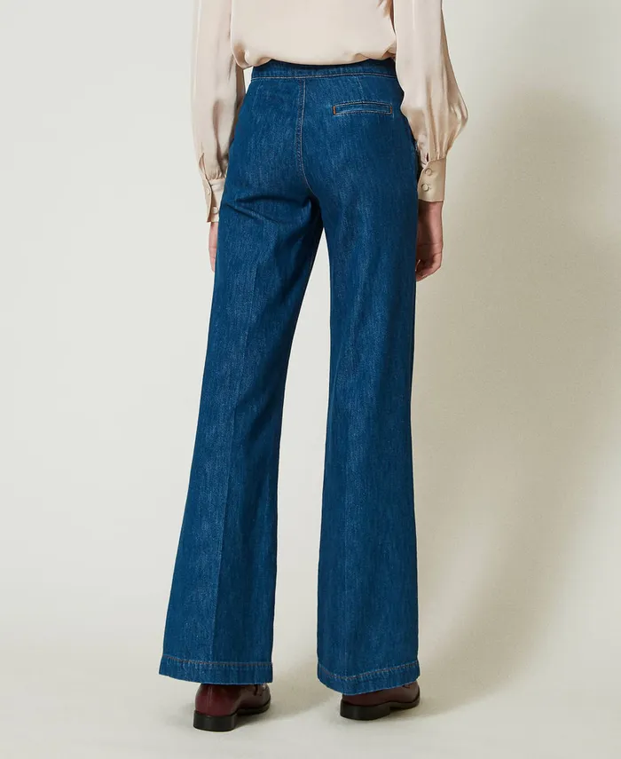 Twinset Sartorial Wide Leg Jeans Denim Women Jeans