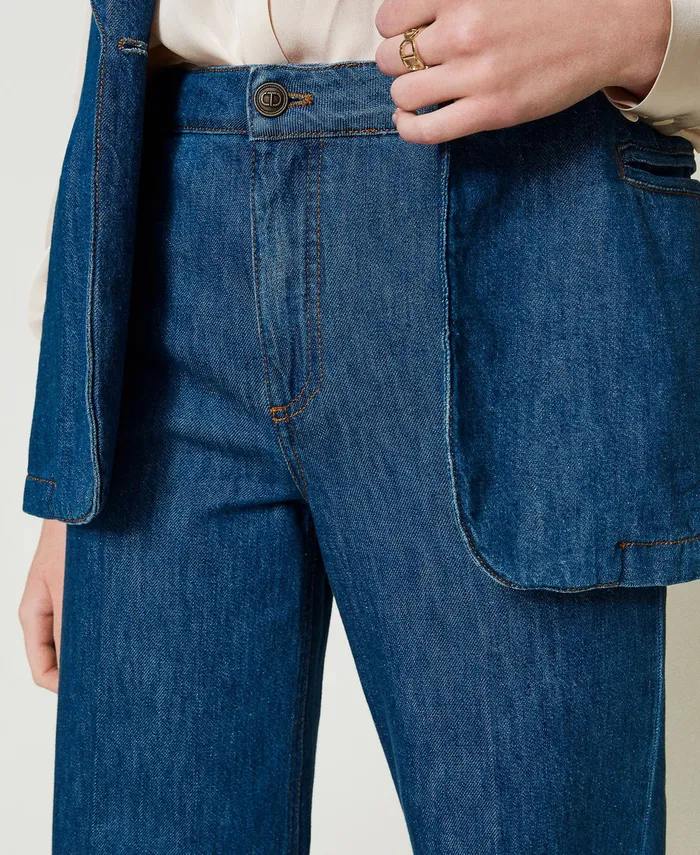 Twinset Sartorial Wide Leg Jeans Denim Women Jeans