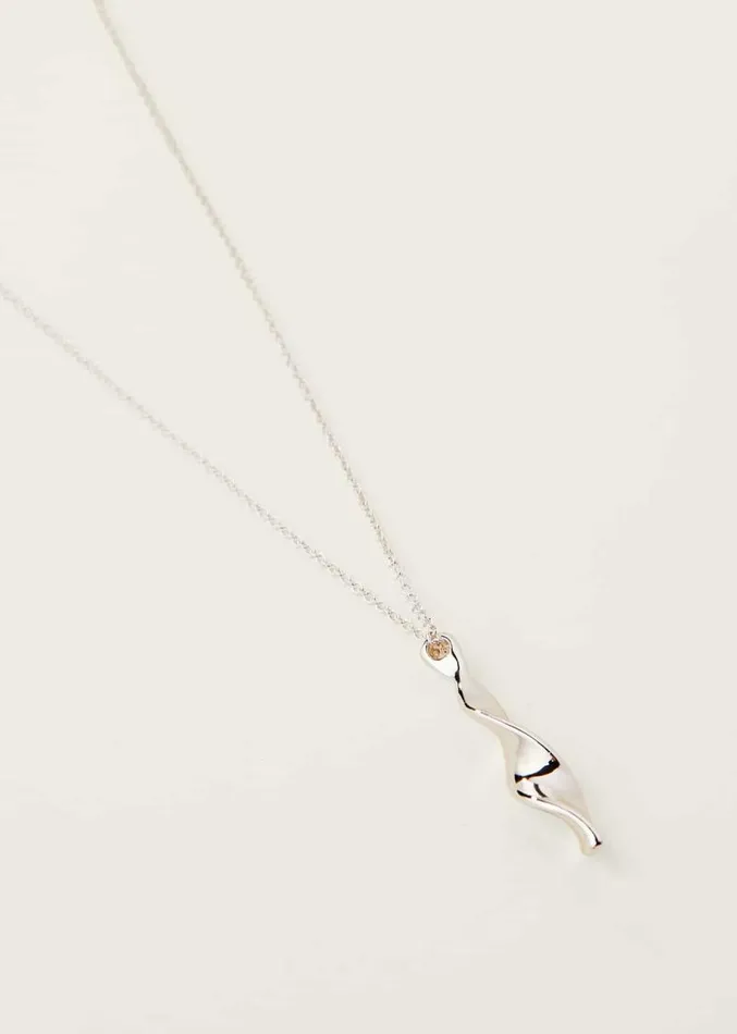 Twist Pendant Long Necklace Silver Women Phase Eight Jewellery