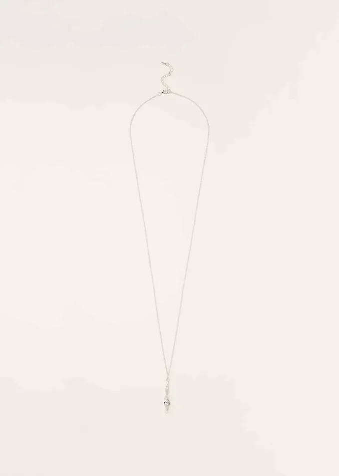Twist Pendant Long Necklace Silver Women Phase Eight Jewellery