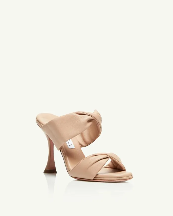 Twist Sandal 95 Beige Women Aquazzura Sandals