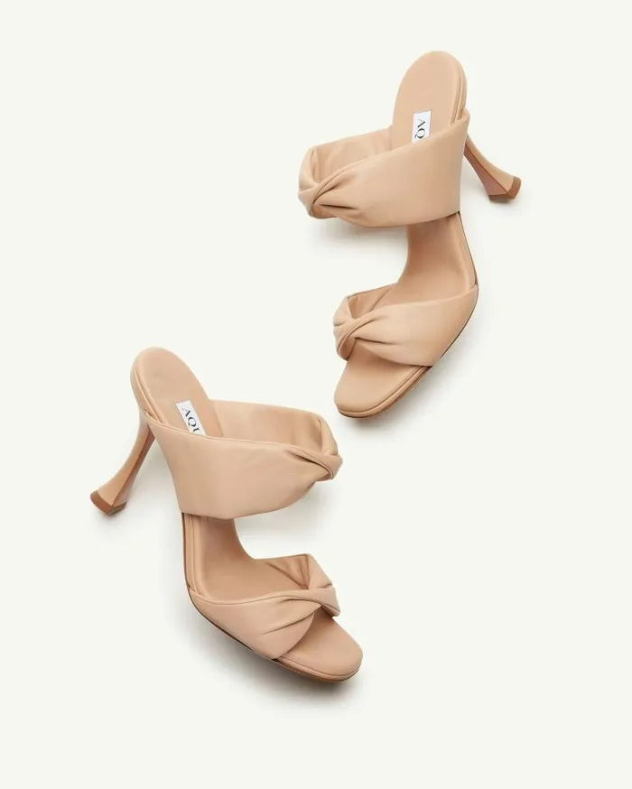 Twist Sandal 95 Beige Women Aquazzura Sandals