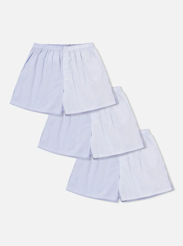 Underwear Men Universal Works Universal Works 3 Pack Boxer Short In Blue Classic Mix