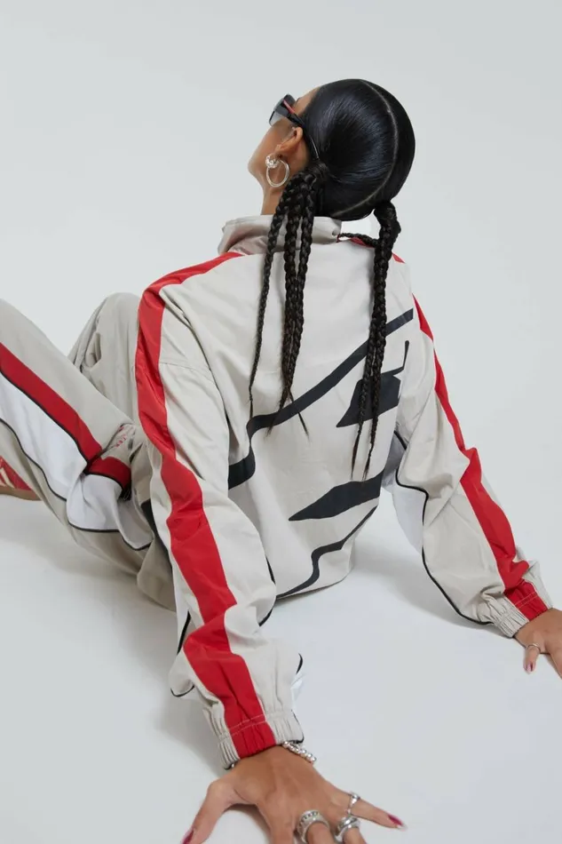 Uptown Windbreaker Jacket Stone Women Jaded London