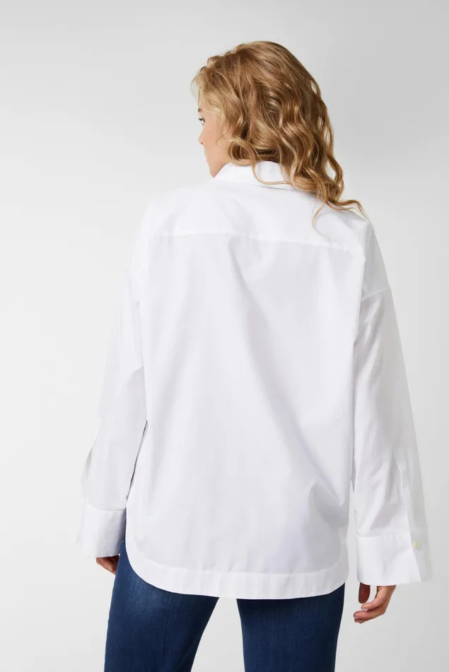 Van Laack Business Blouses Women Cotton Poplin Blouse With Wide Cuffs White Van Laack Business Blouses Women Cotton Poplin Blouse With Wide Cuffs White