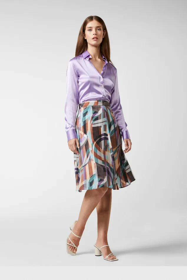 Van Laack Casual Blouses Women Silk Shirt Blouse Purple Van Laack Casual Blouses Women Silk Shirt Blouse Purple