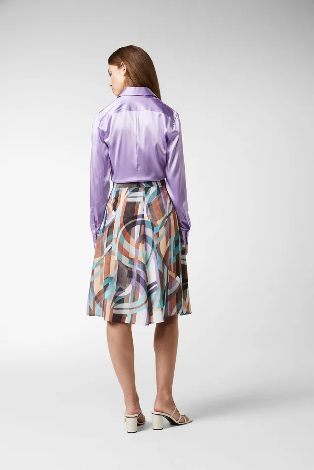 Van Laack Casual Blouses Women Silk Shirt Blouse Purple Van Laack Casual Blouses Women Silk Shirt Blouse Purple