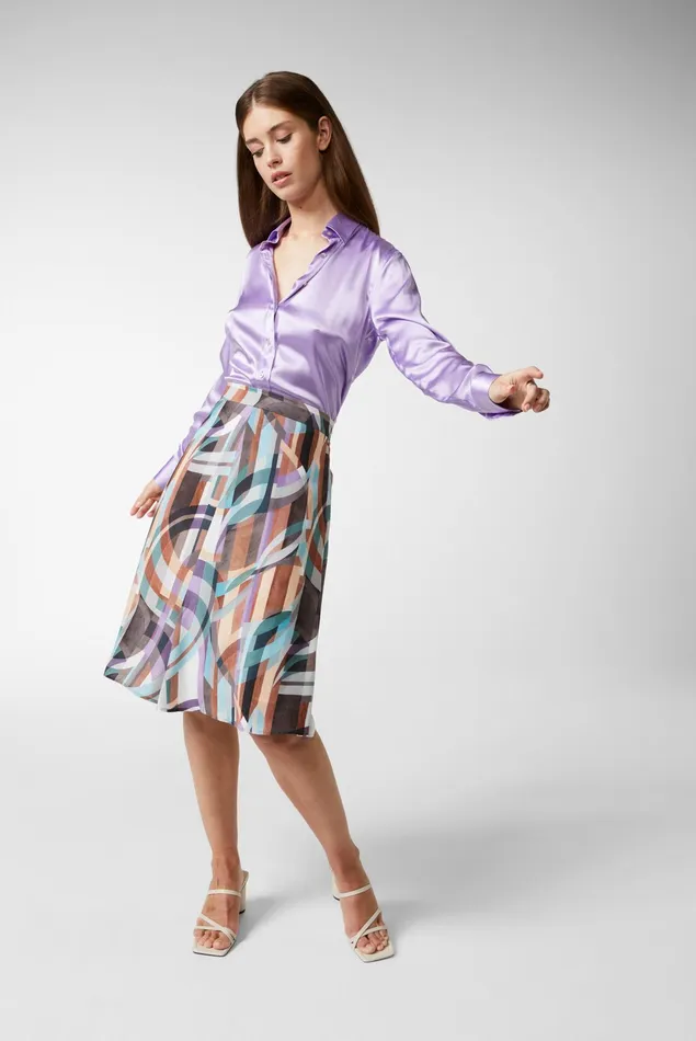Van Laack Casual Blouses Women Silk Shirt Blouse Purple Van Laack Casual Blouses Women Silk Shirt Blouse Purple