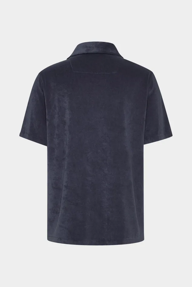 Van Laack Casual Shirts Men Shortsleeve Cotton Blend Terry Shirt Blue Van Laack Casual Shirts Men Shortsleeve Cotton Blend Terry Shirt Blue