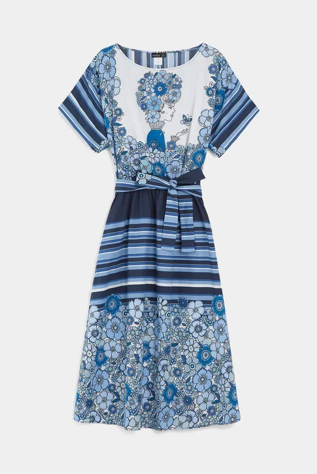 Van Laack Dresses and Skirts Women Dress With Stripes And Print Blue