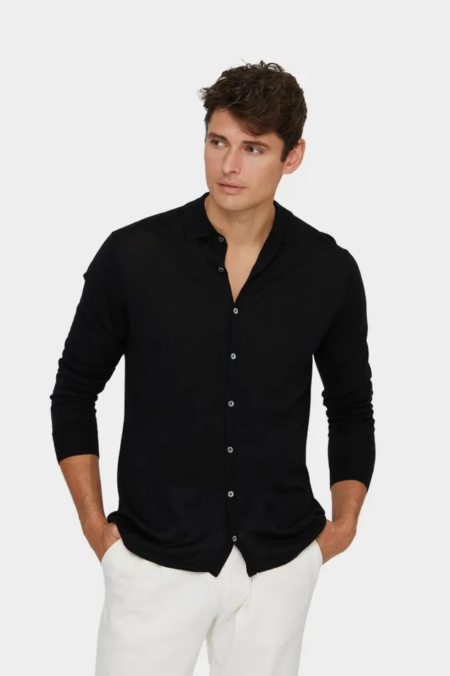 Van Laack Easy Iron Shirts Men Fullyfashioned Shirt Merino 8211 Curved Hem 8211 100 Ultrafine Merino