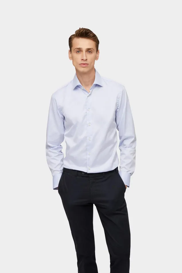 Van Laack Easy Iron Shirts Men Noniron Twill Shirt Slim Fit Light Blue Van Laack Easy Iron Shirts Men Noniron Twill Shirt Slim Fit Light Blue