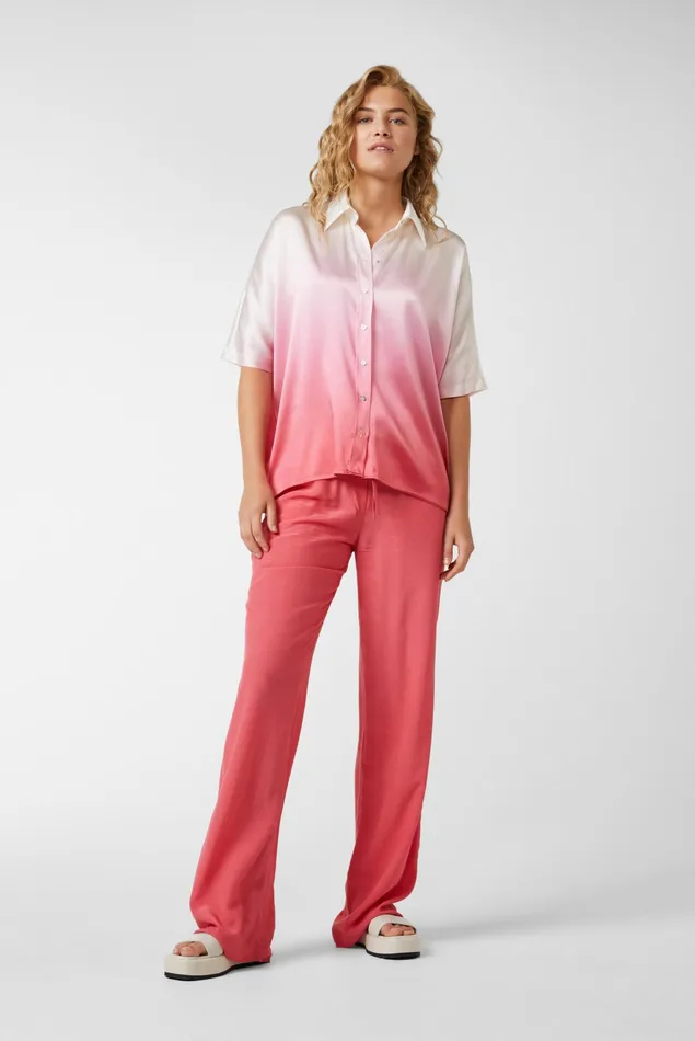 Van Laack Festive Blouses Women Flowing Silk Stretch Satin Blouse With Short Sleeves Rose Van Laack Festive Blouses Women Flowing Silk Stretch Satin Blouse With Short Sleeves Rose