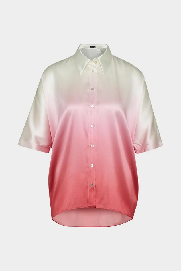 Van Laack Festive Blouses Women Flowing Silk Stretch Satin Blouse With Short Sleeves Rose Van Laack Festive Blouses Women Flowing Silk Stretch Satin Blouse With Short Sleeves Rose