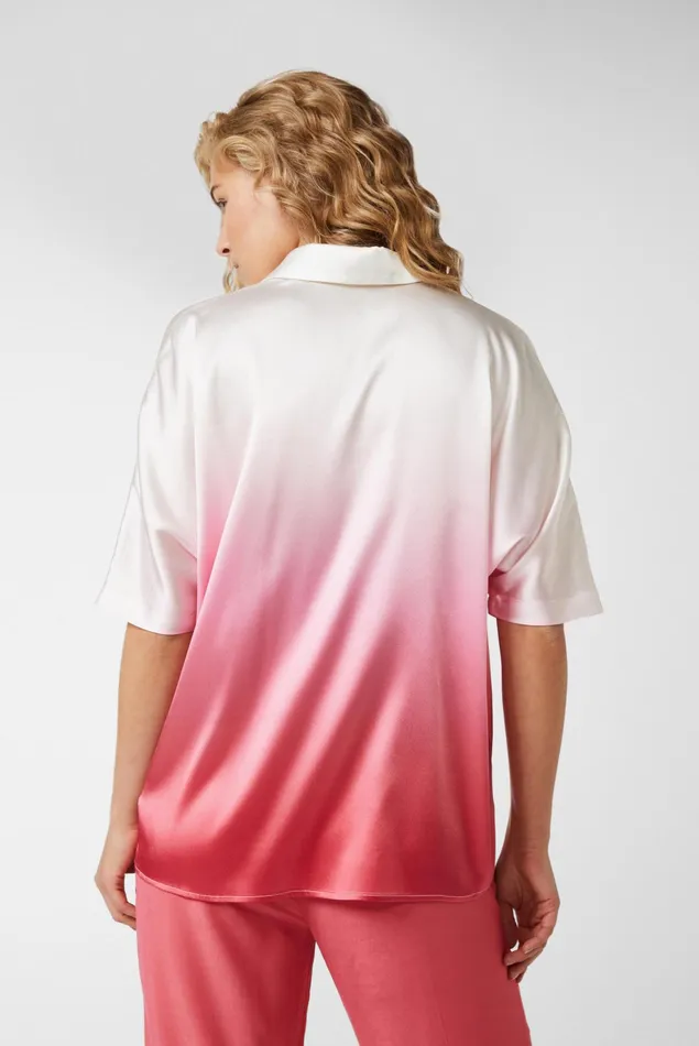 Van Laack Festive Blouses Women Flowing Silk Stretch Satin Blouse With Short Sleeves Rose Van Laack Festive Blouses Women Flowing Silk Stretch Satin Blouse With Short Sleeves Rose