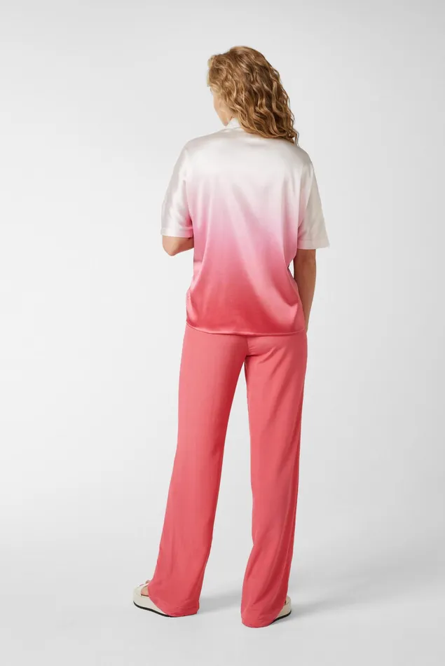 Van Laack Festive Blouses Women Flowing Silk Stretch Satin Blouse With Short Sleeves Rose Van Laack Festive Blouses Women Flowing Silk Stretch Satin Blouse With Short Sleeves Rose