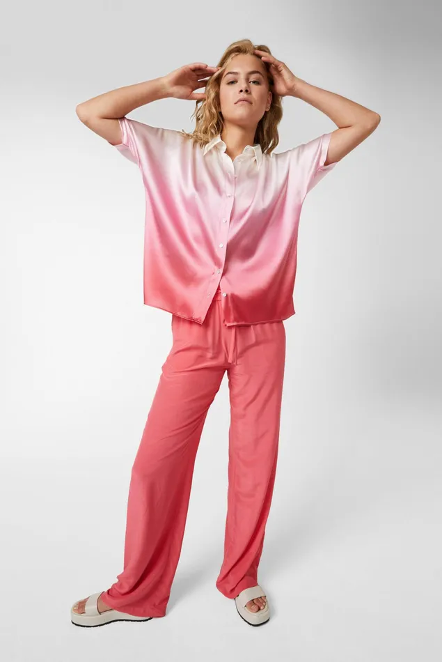 Van Laack Festive Blouses Women Flowing Silk Stretch Satin Blouse With Short Sleeves Rose Van Laack Festive Blouses Women Flowing Silk Stretch Satin Blouse With Short Sleeves Rose