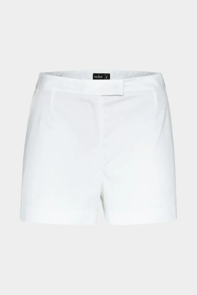Van Laack Jeans and Pants Women Cropped Midrise Shorts In Solid Cotton Stretch Fabric With A Paper Touch White Van Laack Jeans and Pants Women Cropped Midrise Shorts In Solid Cotton Stretch Fabric With A Paper Touch White