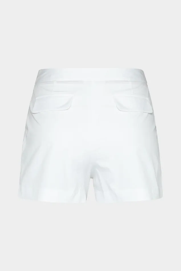 Van Laack Jeans and Pants Women Cropped Midrise Shorts In Solid Cotton Stretch Fabric With A Paper Touch White Van Laack Jeans and Pants Women Cropped Midrise Shorts In Solid Cotton Stretch Fabric With A Paper Touch White