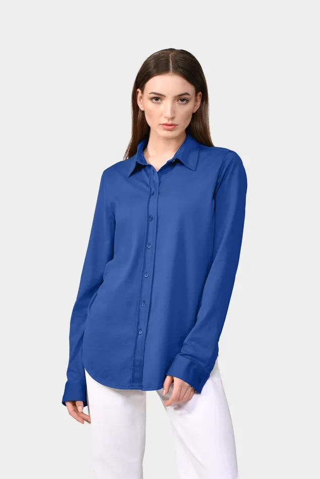 Van Laack Jersey Blouses Women Longsleeved Shirt Blouse Made Of Cotton Jersey