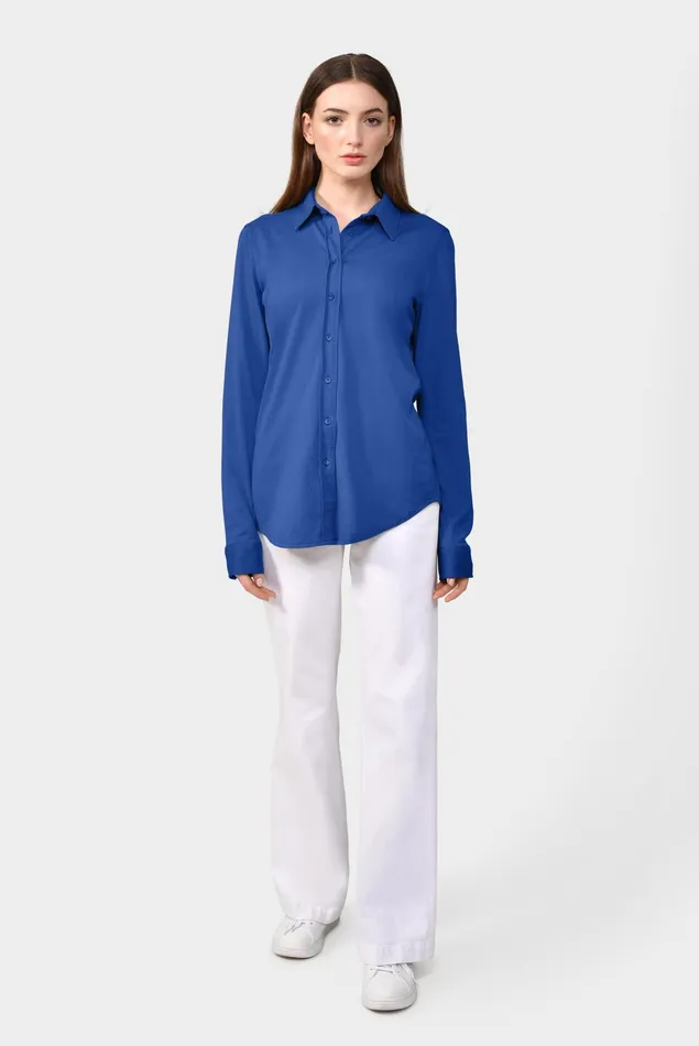 Van Laack Jersey Blouses Women Longsleeved Shirt Blouse Made Of Cotton Jersey Van Laack Jersey Blouses Women Longsleeved Shirt Blouse Made Of Cotton Jersey