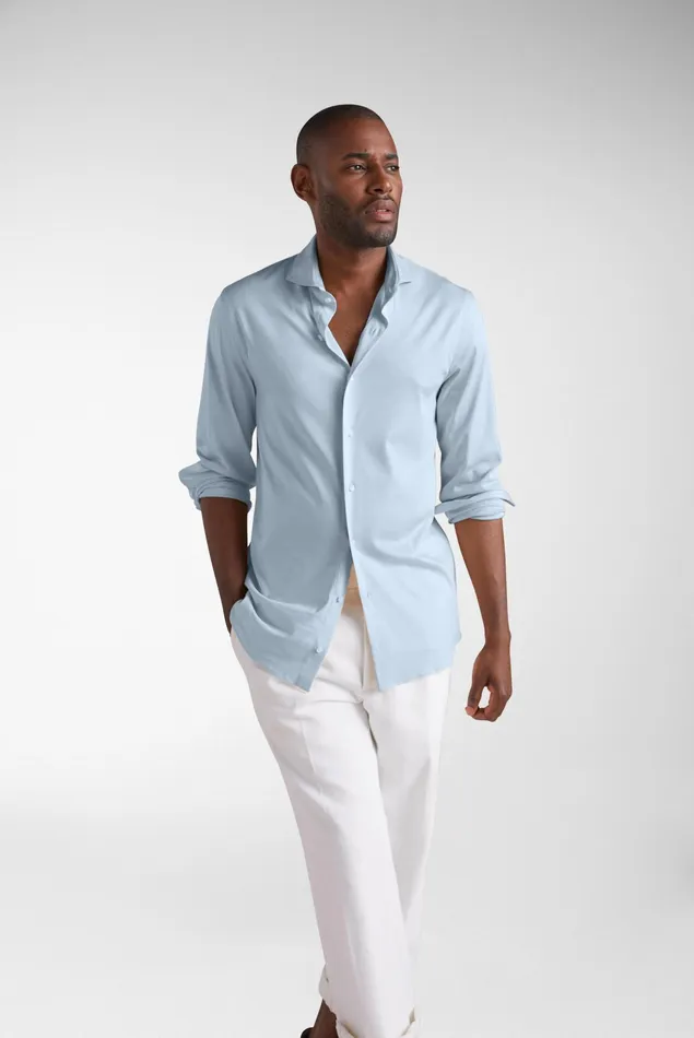 Van Laack Jersey Shirts Men Jersey Shirt Swiss Cotton Tailor Fit