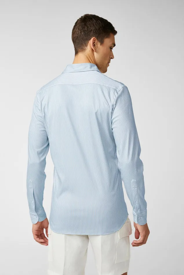 Van Laack Jersey Shirts Men Jersey Shirt With A Striped Print Made From Swiss Cotton Blue Van Laack Jersey Shirts Men Jersey Shirt With A Striped Print Made From Swiss Cotton Blue