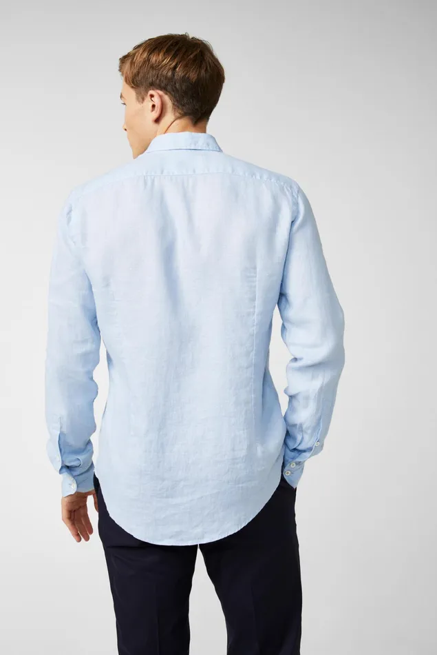 Van Laack Linen Shirts Men Linen Shirt With A Buttondown Collar Blue Van Laack Linen Shirts Men Linen Shirt With A Buttondown Collar Blue