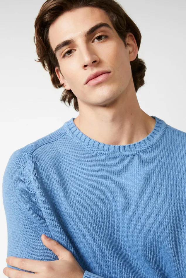 Van Laack Sweaters and Cardigans Men Crewneck Cotton Sweater Van Laack Sweaters and Cardigans Men Crewneck Cotton Sweater