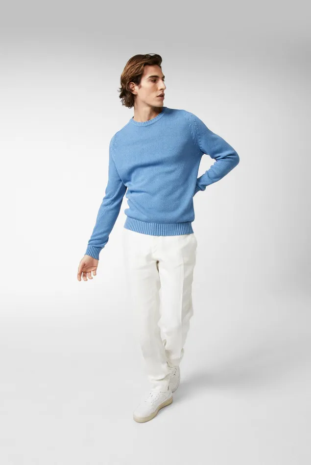 Van Laack Sweaters and Cardigans Men Crewneck Cotton Sweater Van Laack Sweaters and Cardigans Men Crewneck Cotton Sweater