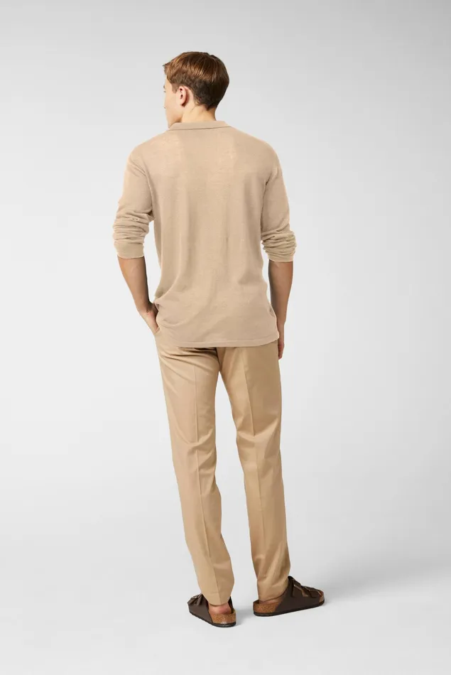 Van Laack Sweaters and Cardigans Men Knitted VNeck Longsleeve Polo Beige Van Laack Sweaters and Cardigans Men Knitted VNeck Longsleeve Polo Beige