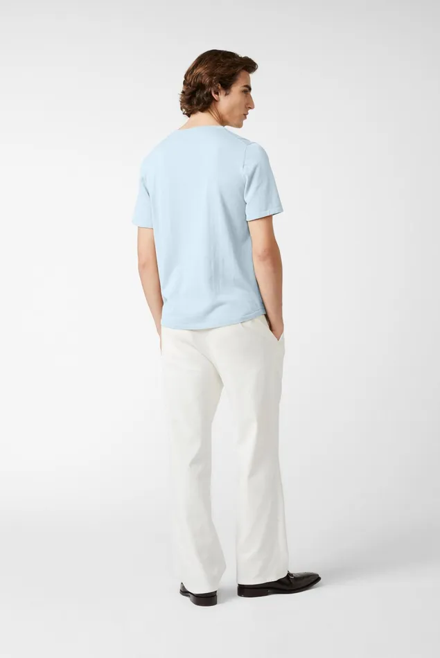 Van Laack TShirts Men Knittted Air Cotton TShirt Light Blue Van Laack TShirts Men Knittted Air Cotton TShirt Light Blue