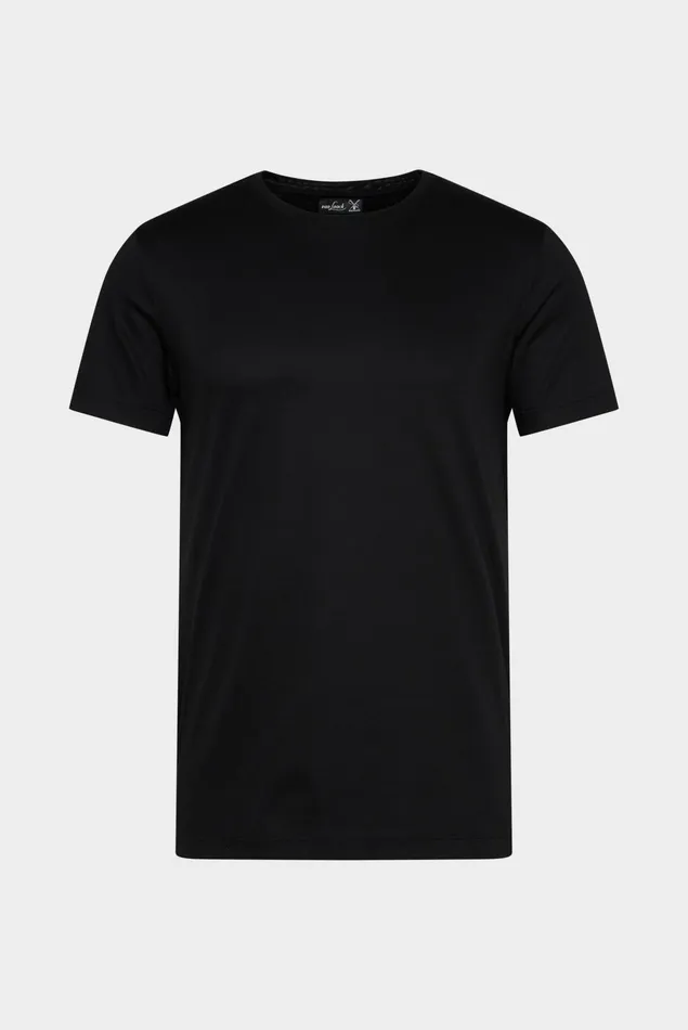 Van Laack TShirts Men Swiss Cotton Jersey Crew Neck TShirt Black Van Laack TShirts Men Swiss Cotton Jersey Crew Neck TShirt Black
