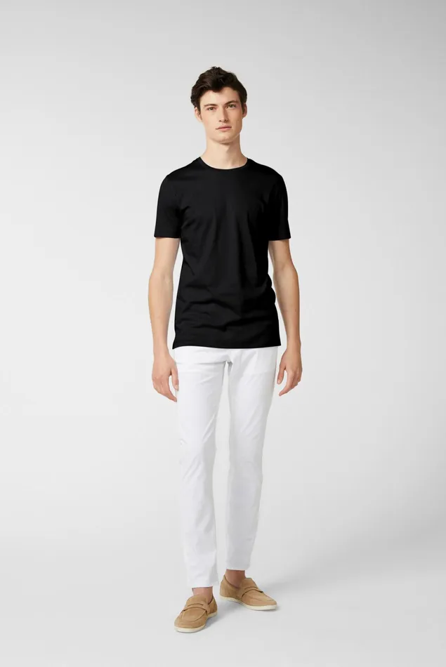 Van Laack TShirts Men Swiss Cotton Jersey Crew Neck TShirt Black Van Laack TShirts Men Swiss Cotton Jersey Crew Neck TShirt Black