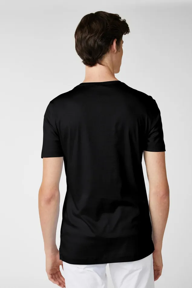 Van Laack TShirts Men Swiss Cotton Jersey Crew Neck TShirt Black Van Laack TShirts Men Swiss Cotton Jersey Crew Neck TShirt Black