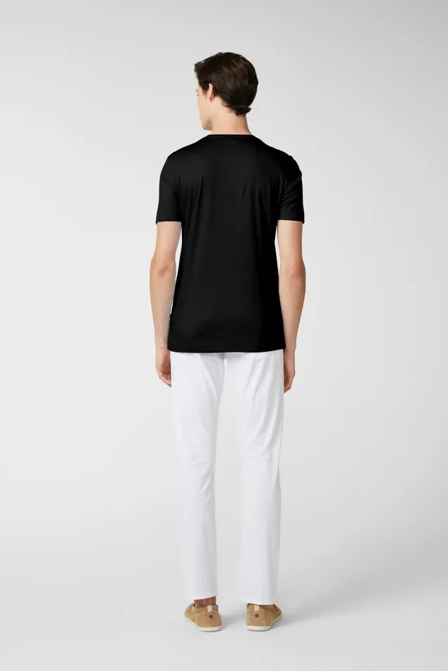 Van Laack TShirts Men Swiss Cotton Jersey Crew Neck TShirt Black Van Laack TShirts Men Swiss Cotton Jersey Crew Neck TShirt Black