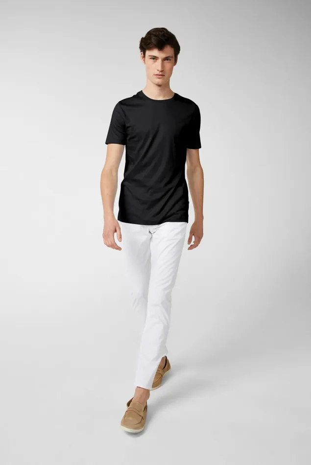 Van Laack TShirts Men Swiss Cotton Jersey Crew Neck TShirt Black Van Laack TShirts Men Swiss Cotton Jersey Crew Neck TShirt Black