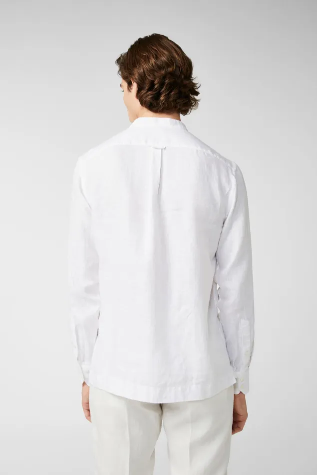 Van Laack TailorFit Shirts Men Linen Standup Collar Shirt White Van Laack TailorFit Shirts Men Linen Standup Collar Shirt White