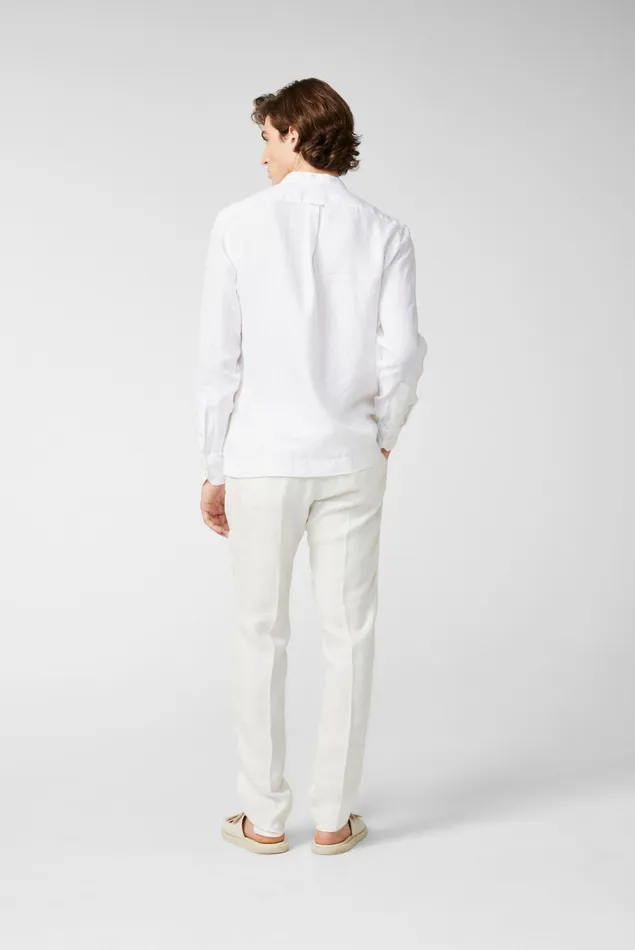 Van Laack TailorFit Shirts Men Linen Standup Collar Shirt White Van Laack TailorFit Shirts Men Linen Standup Collar Shirt White