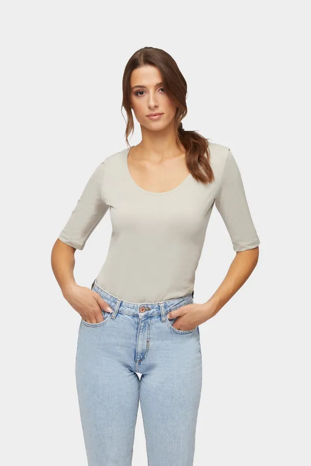Van Laack Tops and TShirts Women Urban Jersey Wide Neck TShirt Beige Van Laack Tops and TShirts Women Urban Jersey Wide Neck TShirt Beige