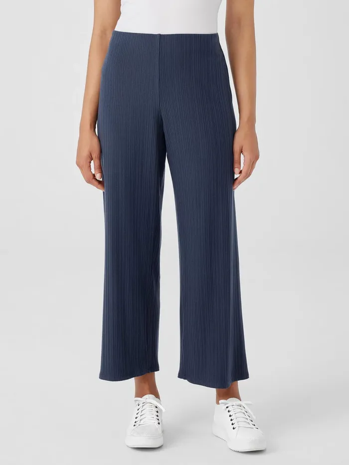 Variegated Rib Knit WideLeg Pant Ocean Women Eileen Fisher Pants Shorts and Jumpsuits