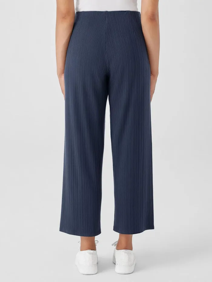 Variegated Rib Knit WideLeg Pant Ocean Women Eileen Fisher Pants Shorts and Jumpsuits