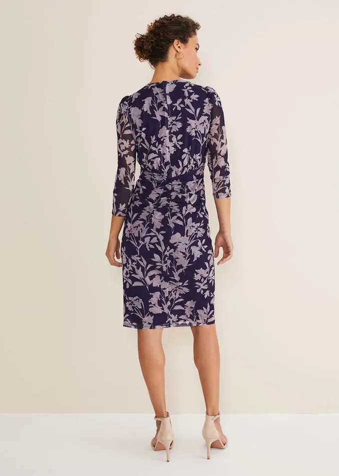 Vera Floral Midi Dress Lattenavy Women Phase Eight Dresses