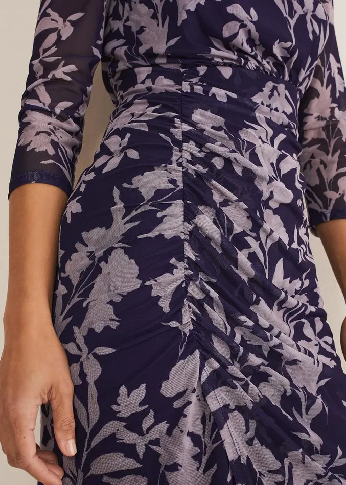 Vera Floral Midi Dress Lattenavy Women Phase Eight Dresses