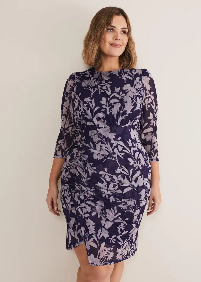 Vera Floral Midi Dress Lattenavy Women Phase Eight Dresses