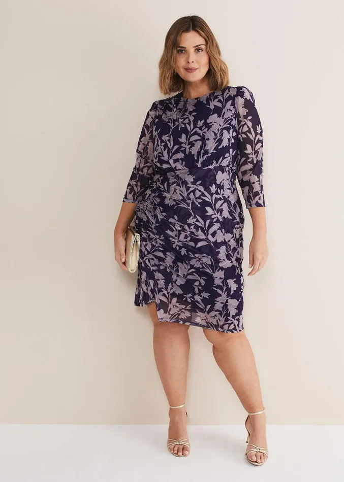 Vera Floral Midi Dress Lattenavy Women Phase Eight Dresses
