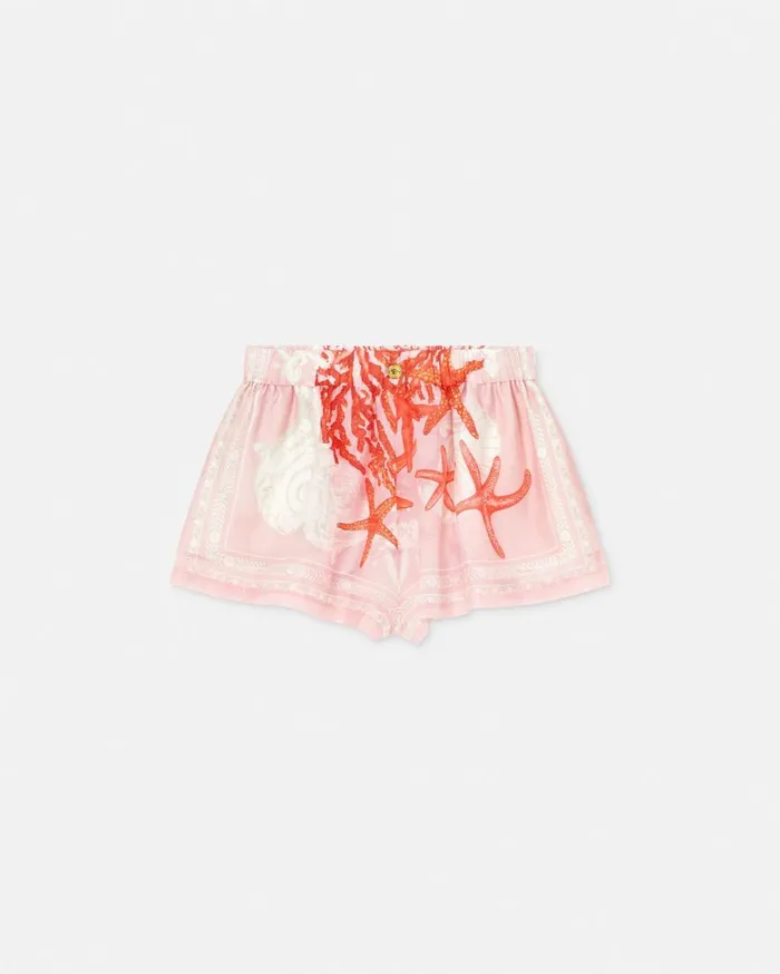 Versace Beach Clothing and Accessories Barocco Sea CoverUp Shorts Pinkprint 8211 Women